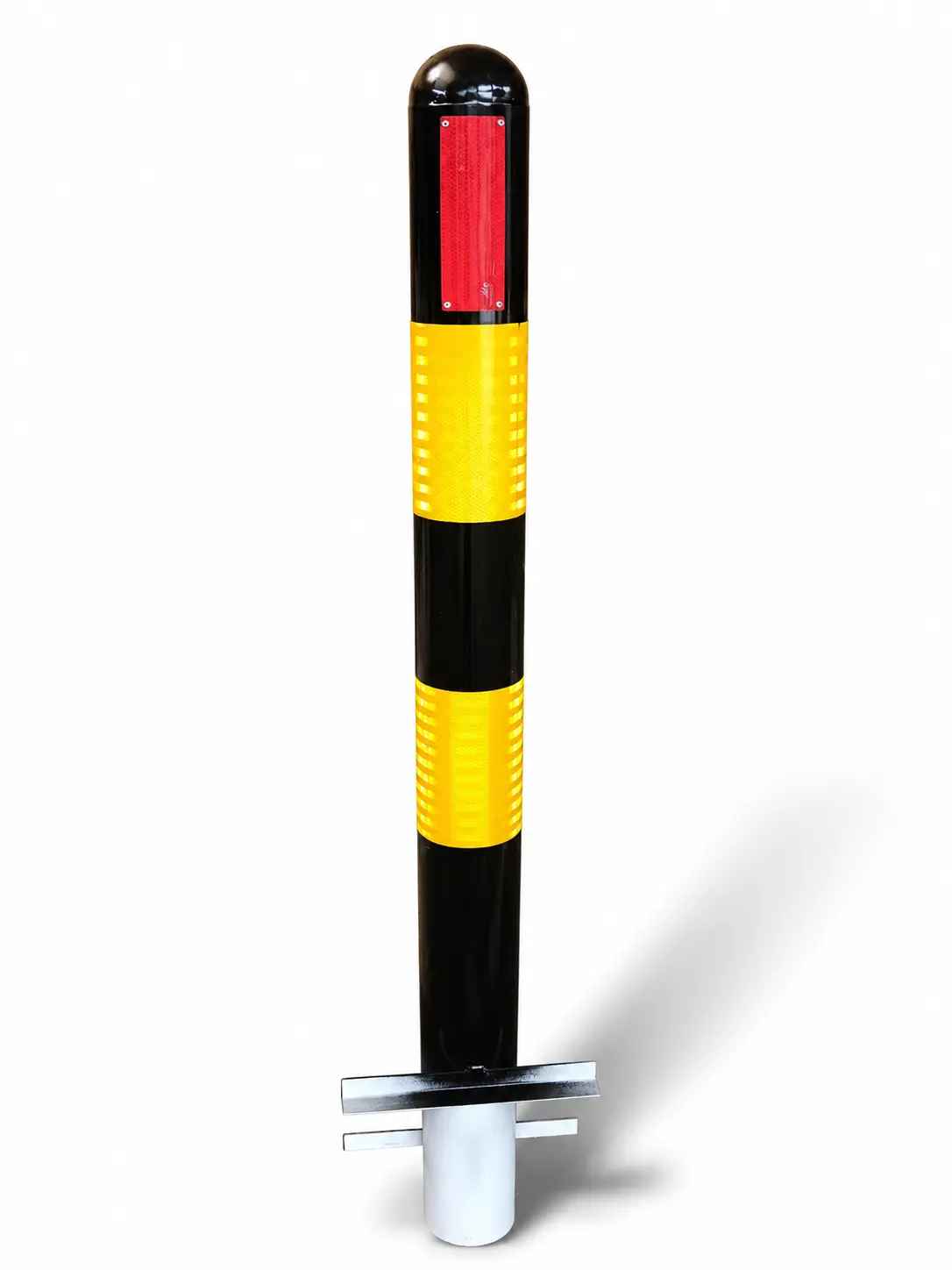 Patok Besi Delineator Merah hitam Kuning Reflektor Anti Karat untuk Keselamatan Lalu Lintas