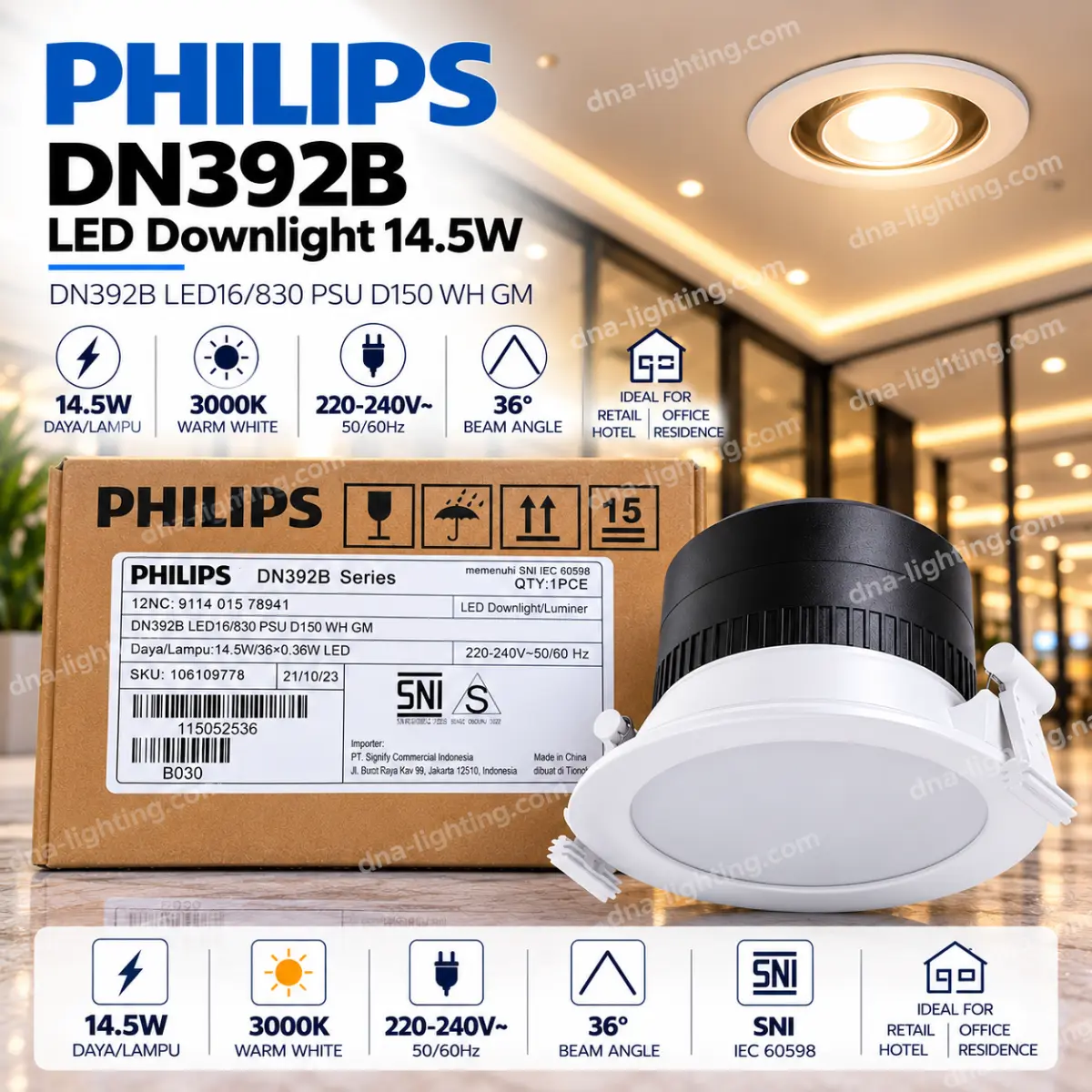 PHILIPS DN392B LED16 830 PSU D150 WH GM