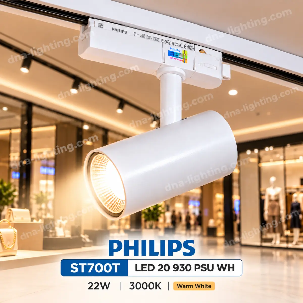 Lampu Track LED Philips ST700T LED20 930PC PSU WB 1C WH 22W 3000K