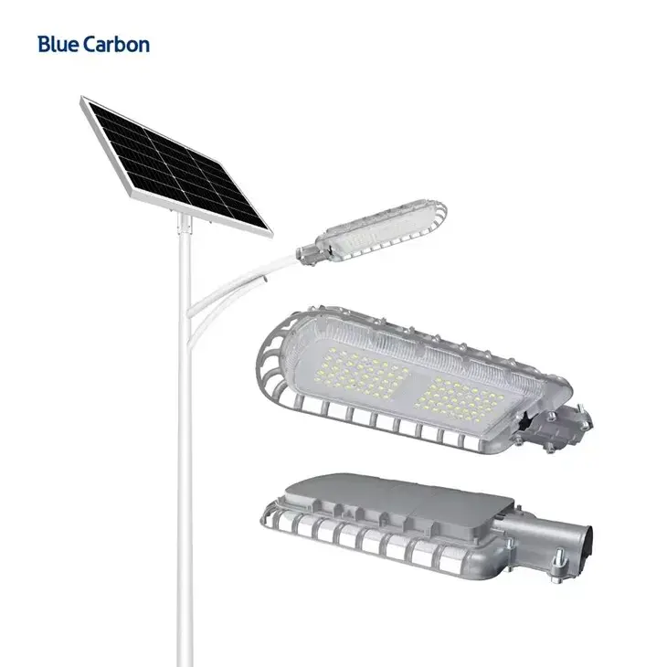 Lampu Jalan Tenaga Surya PJUTS 2 in 1 Blue Carbon Crossbow 30W 6500K Murni